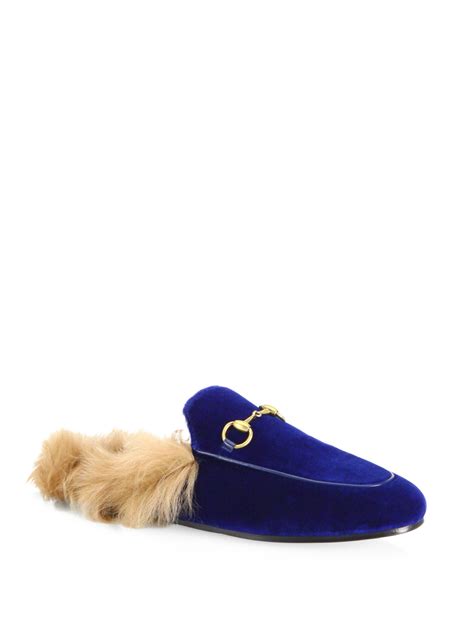 gucci schuhe damen sale|Gucci velvet mules with fur.